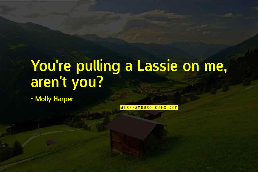 Ugodna Vecer Quotes By Molly Harper: You're pulling a Lassie on me, aren't you? Ugodna Vecer Quotes By Molly Harper: You're pulling a Lassie on me, aren't you?