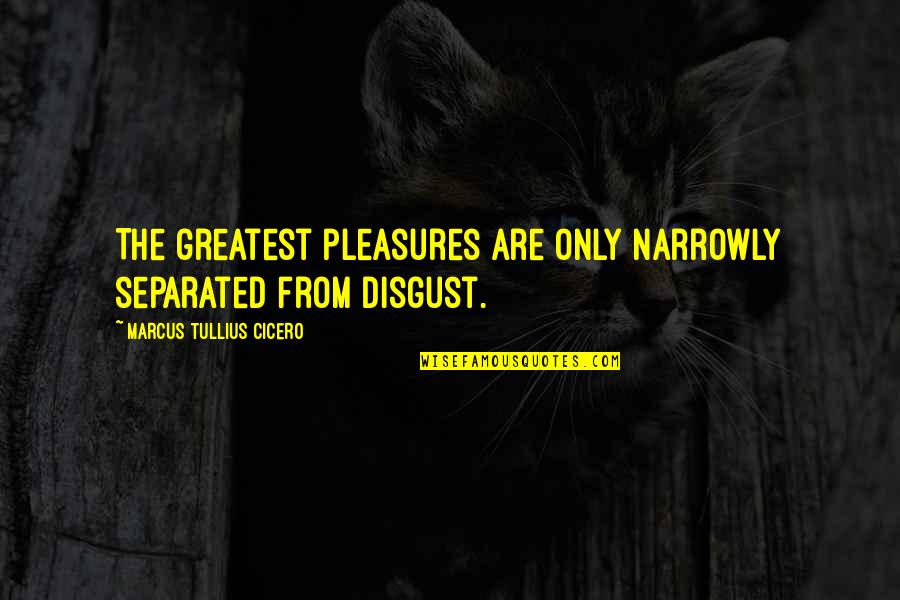 Ujier En Quotes By Marcus Tullius Cicero: The greatest pleasures are only narrowly separated from Ujier En Quotes By Marcus Tullius Cicero: The greatest pleasures are only narrowly separated from