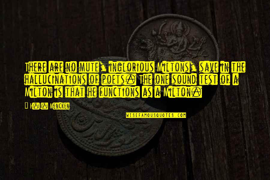 Ulbricht Ornaments Quotes By H.L. Mencken: There are no mute, inglorious Miltons, save in