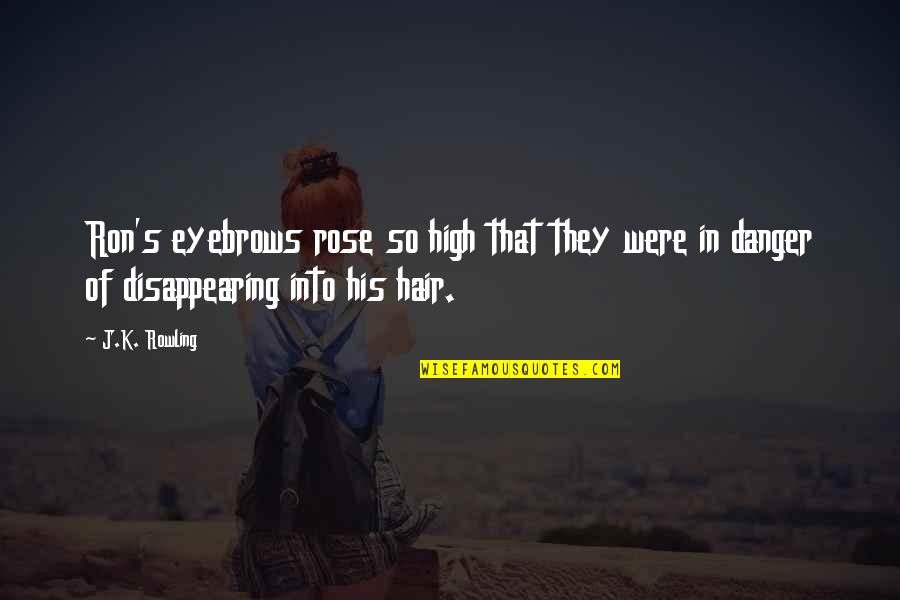 Ulgar Manzakoglu Quotes By J.K. Rowling: Ron's eyebrows rose so high that they were