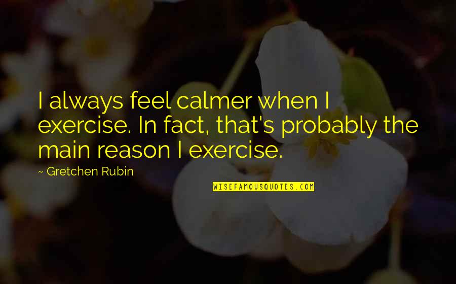 Ulick Rat Quotes By Gretchen Rubin: I always feel calmer when I exercise. In