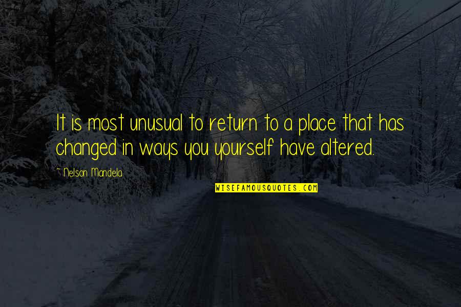 Ulrich Bachmann Quotes By Nelson Mandela: It is most unusual to return to a Ulrich Bachmann Quotes By Nelson Mandela: It is most unusual to return to a