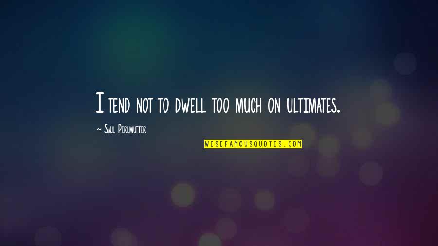 Ultimates Quotes By Saul Perlmutter: I tend not to dwell too much on