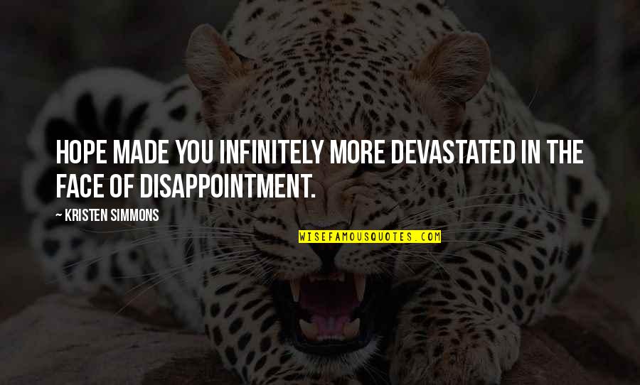 Ultra Low Freezer Quotes By Kristen Simmons: Hope made you infinitely more devastated in the Ultra Low Freezer Quotes By Kristen Simmons: Hope made you infinitely more devastated in the