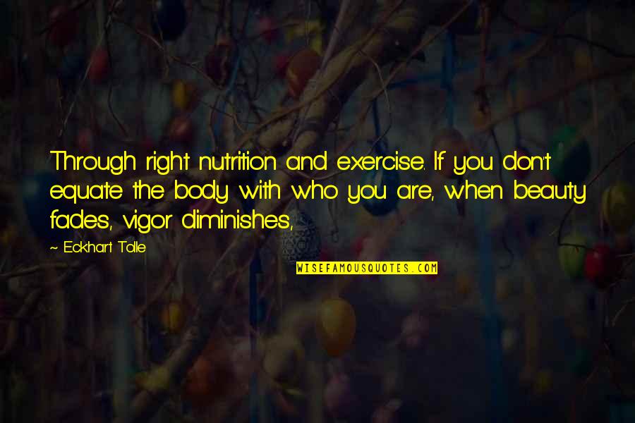 Ultra Smooth Skin Quotes By Eckhart Tolle: Through right nutrition and exercise. If you don't