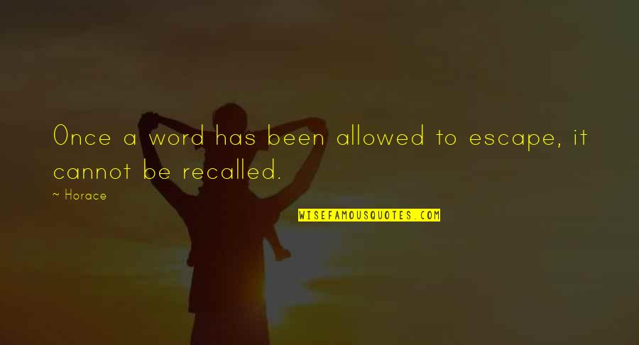 Ultrastructure Of Plant Quotes By Horace: Once a word has been allowed to escape,
