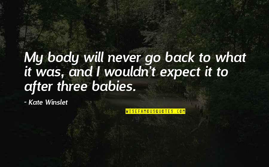 Umair Jaliawala Quotes By Kate Winslet: My body will never go back to what Umair Jaliawala Quotes By Kate Winslet: My body will never go back to what