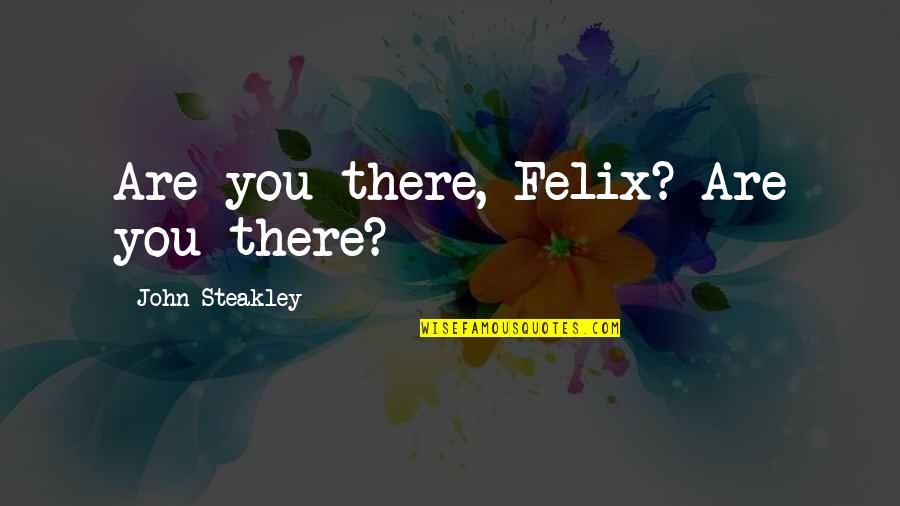 Umalis Kasingkahulugan Quotes By John Steakley: Are you there, Felix? Are you there?
