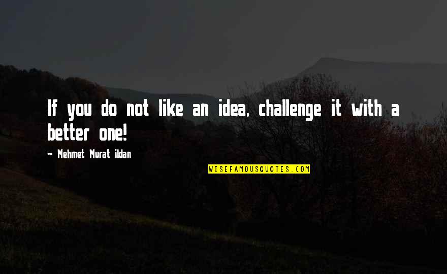 Umanitatea Quotes By Mehmet Murat Ildan: If you do not like an idea, challenge