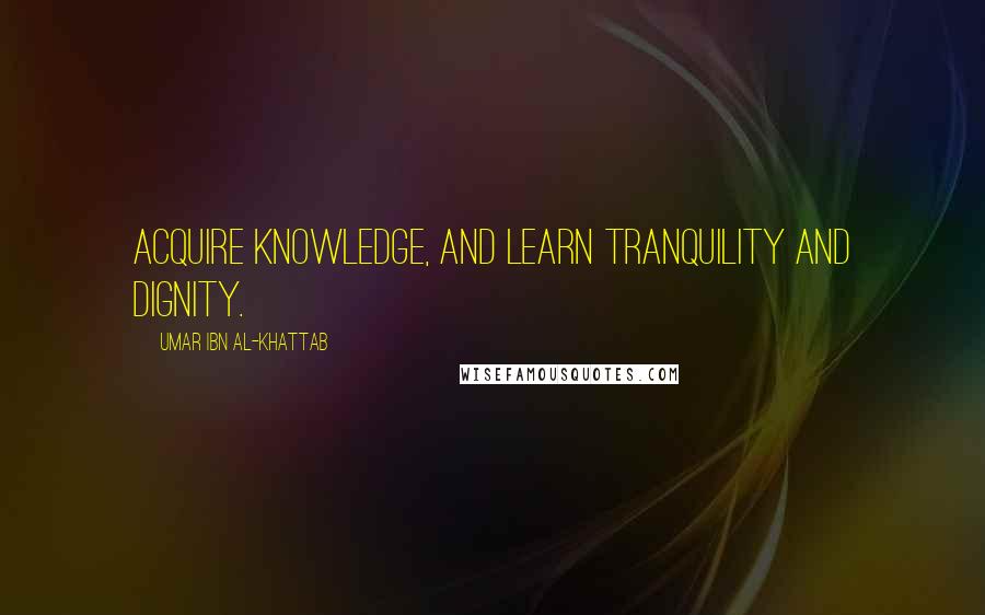 Umar Ibn Al-Khattab quotes: Acquire knowledge, and learn tranquility and dignity.