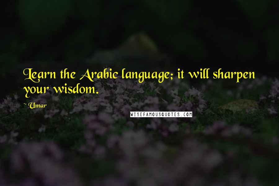 Umar quotes: Learn the Arabic language; it will sharpen your wisdom.