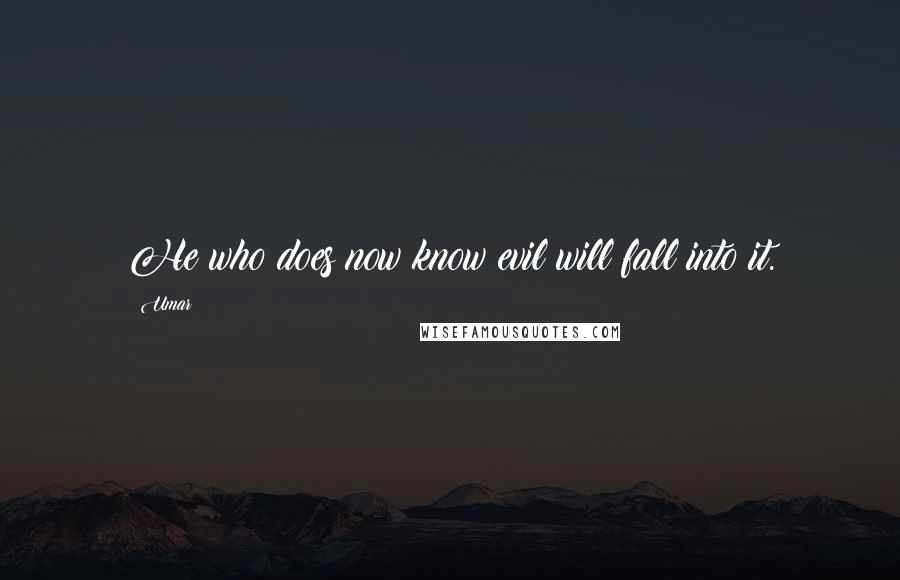 Umar quotes: He who does now know evil will fall into it.