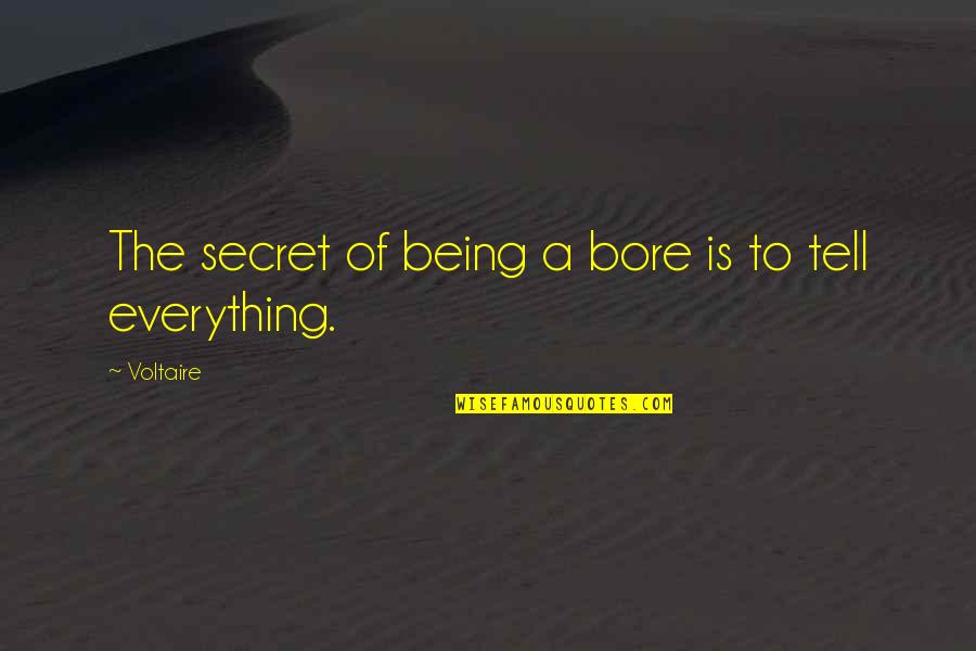 Umbridges House Quotes By Voltaire: The secret of being a bore is to