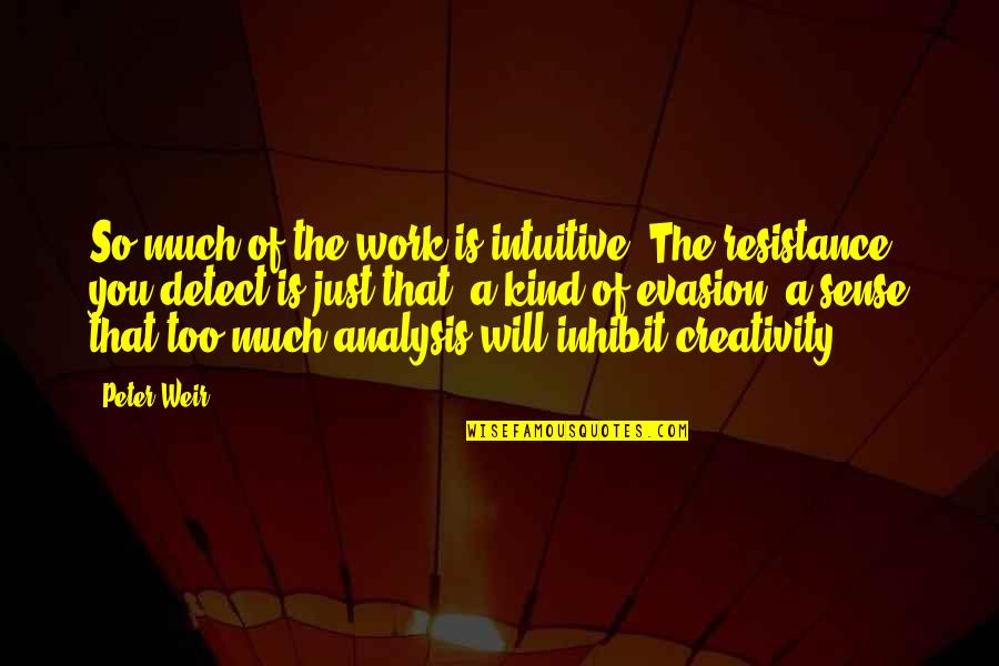 Umcp Football Quotes By Peter Weir: So much of the work is intuitive. The