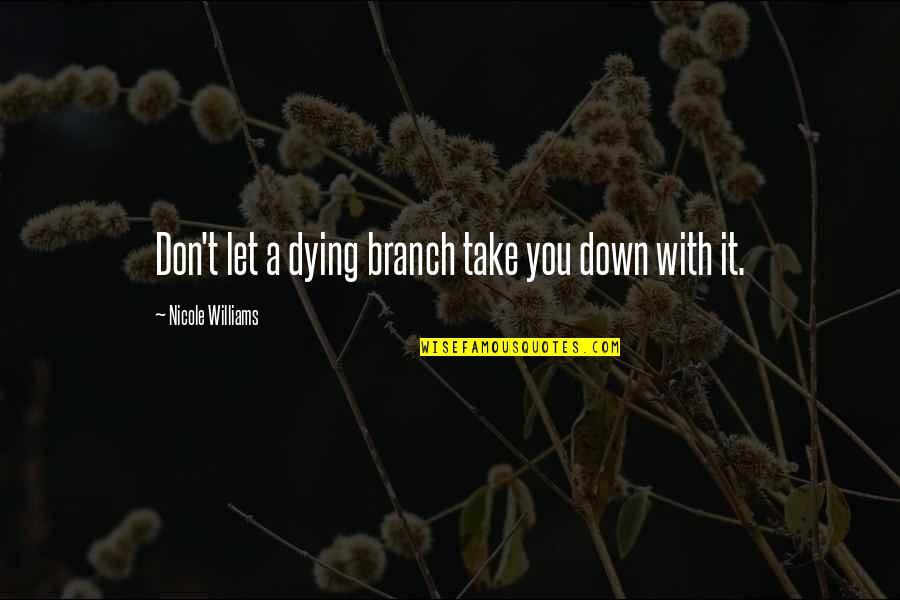 Umero Quotes By Nicole Williams: Don't let a dying branch take you down Umero Quotes By Nicole Williams: Don't let a dying branch take you down