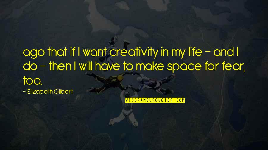 Umplil Quotes By Elizabeth Gilbert: ago that if I want creativity in my
