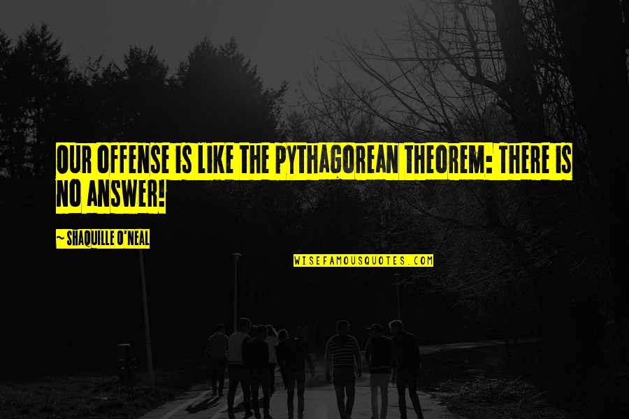 Umrechner Quotes By Shaquille O'Neal: Our offense is like the pythagorean theorem: There Umrechner Quotes By Shaquille O'Neal: Our offense is like the pythagorean theorem: There