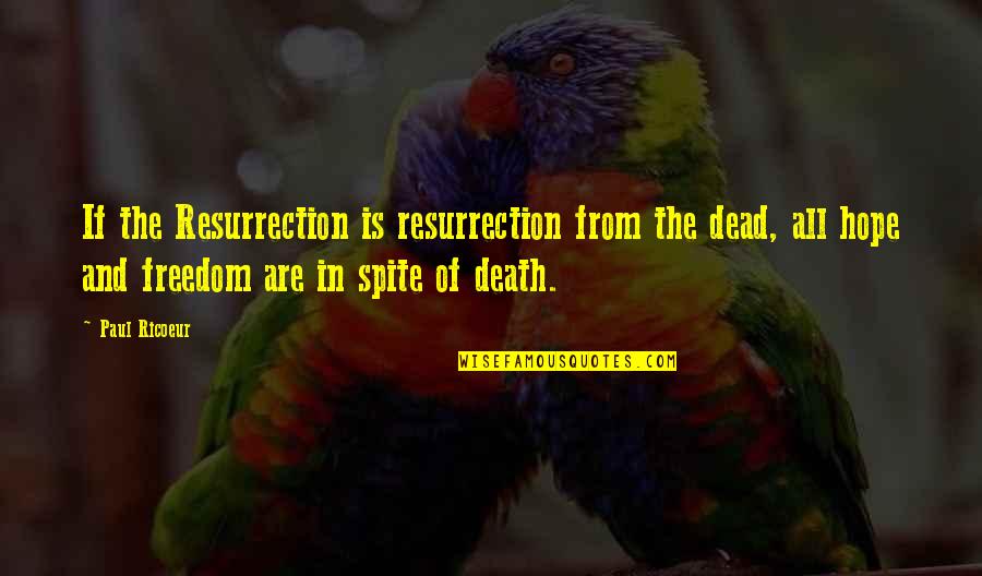 Un Camino Sin Salida Quotes By Paul Ricoeur: If the Resurrection is resurrection from the dead,