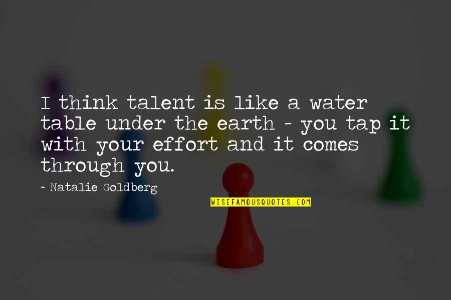 Una Mujer Fuerte Quotes By Natalie Goldberg: I think talent is like a water table