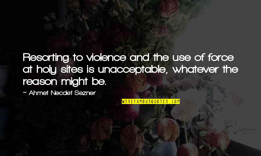 Unacceptable Reason Quotes By Ahmet Necdet Sezner: Resorting to violence and the use of force