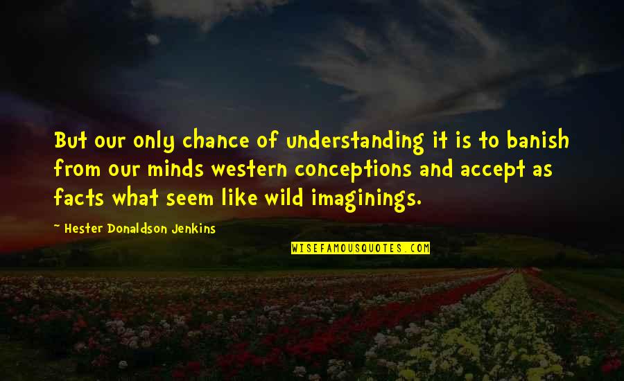 Unallied Quotes By Hester Donaldson Jenkins: But our only chance of understanding it is