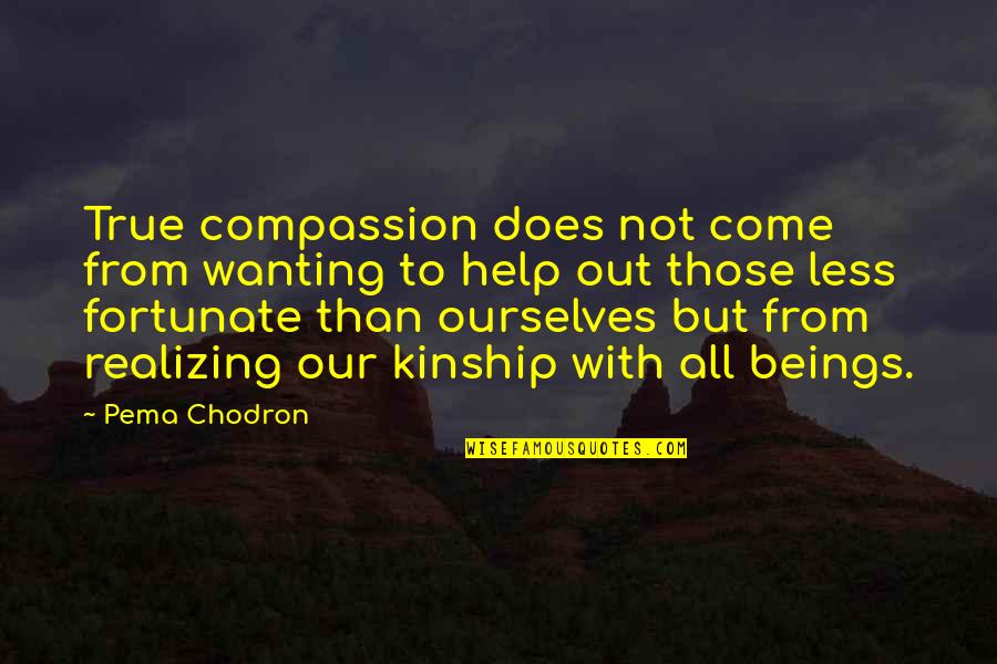 Unallied Quotes By Pema Chodron: True compassion does not come from wanting to