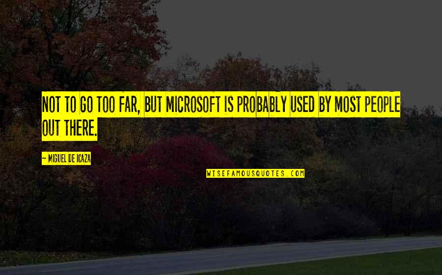 Unambitious Guys Quotes By Miguel De Icaza: Not to go too far, but Microsoft is