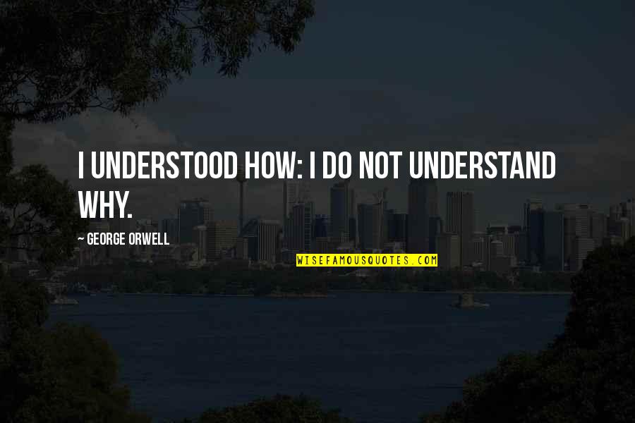 Unamericans Wwe Quotes By George Orwell: I understood HOW: I do not understand WHY.