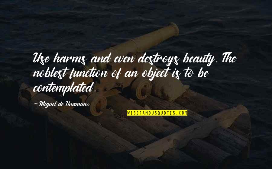 Unamuno Quotes By Miguel De Unamuno: Use harms and even destroys beauty. The noblest