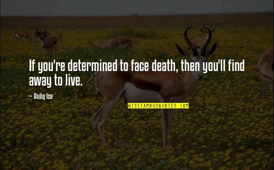 Unarealty Quotes By Auliq Ice: If you're determined to face death, then you'll
