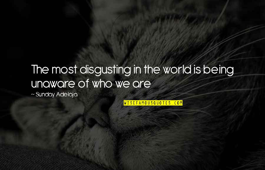 Unaware World Quotes By Sunday Adelaja: The most disgusting in the world is being Unaware World Quotes By Sunday Adelaja: The most disgusting in the world is being