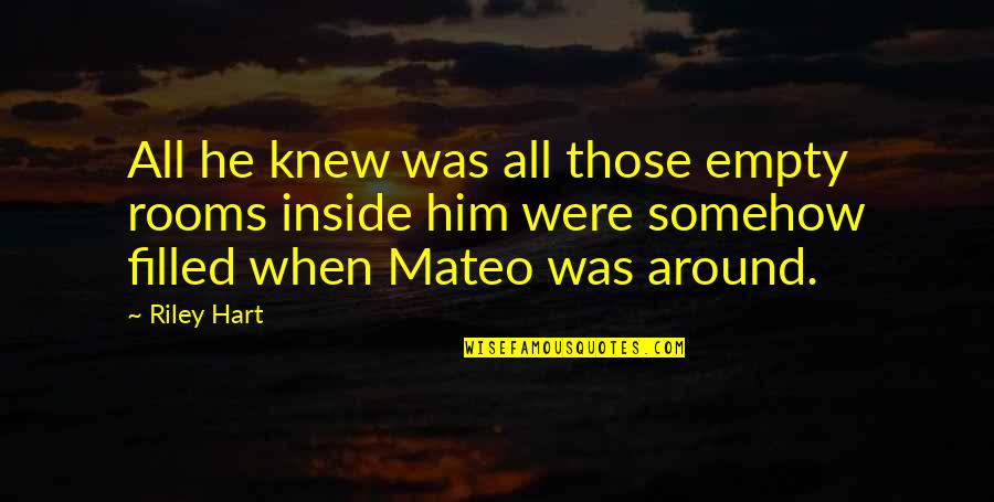 Unawareness Of The Law Quotes By Riley Hart: All he knew was all those empty rooms Unawareness Of The Law Quotes By Riley Hart: All he knew was all those empty rooms