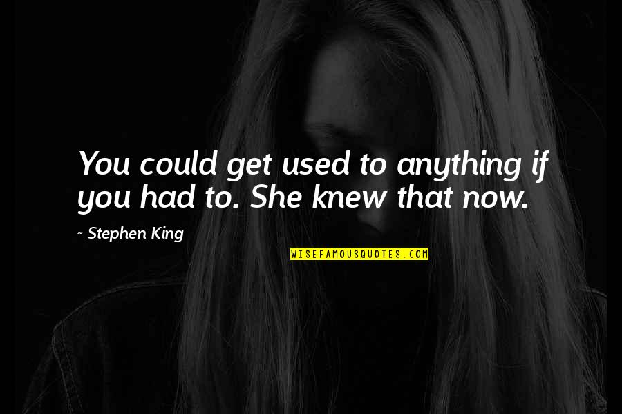 Unbookables Quotes By Stephen King: You could get used to anything if you
