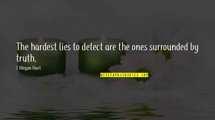 Unbosoms Quotes By Megan Hart: The hardest lies to detect are the ones
