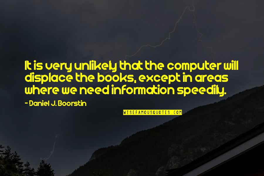 Unbowed Movie Quotes By Daniel J. Boorstin: It is very unlikely that the computer will