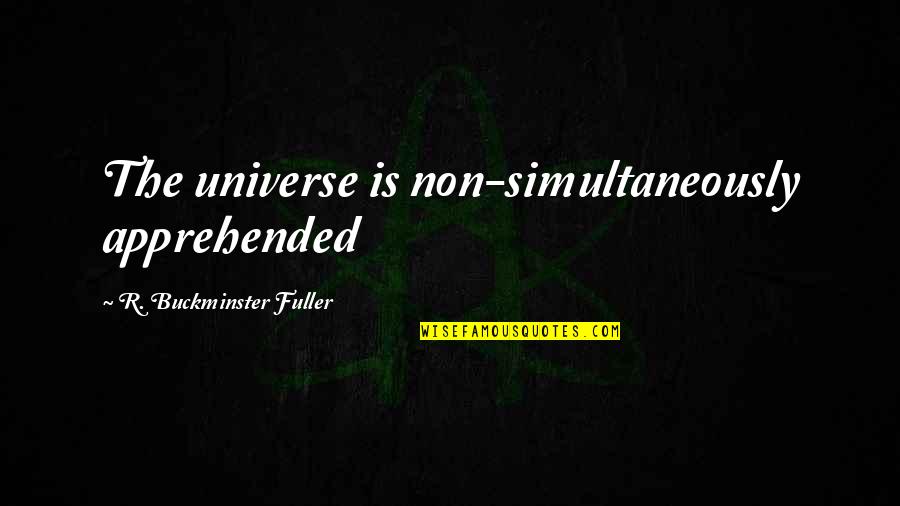 Unbraked Quotes By R. Buckminster Fuller: The universe is non-simultaneously apprehended