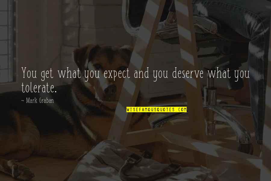 Unburied Six Quotes By Mark Graban: You get what you expect and you deserve