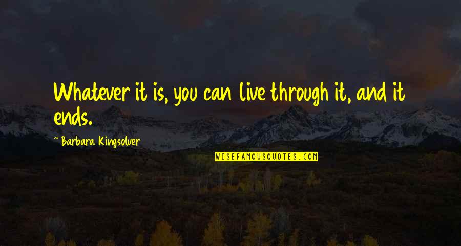 Unceasingly Means Quotes By Barbara Kingsolver: Whatever it is, you can live through it,