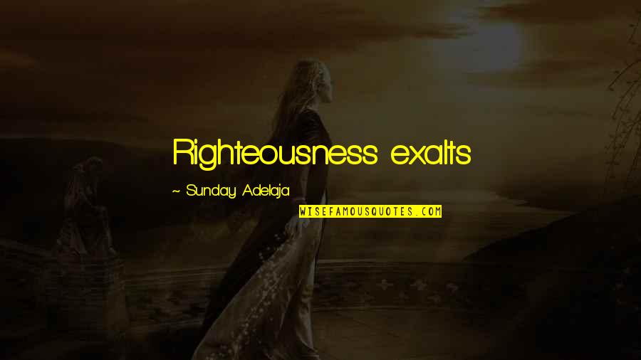 Uncharted Sully Quotes By Sunday Adelaja: Righteousness exalts Uncharted Sully Quotes By Sunday Adelaja: Righteousness exalts