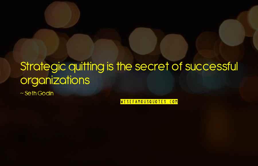 Unclear Mind Quotes By Seth Godin: Strategic quitting is the secret of successful organizations