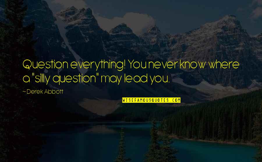 Uncomfotable Quotes By Derek Abbott: Question everything! You never know where a "silly