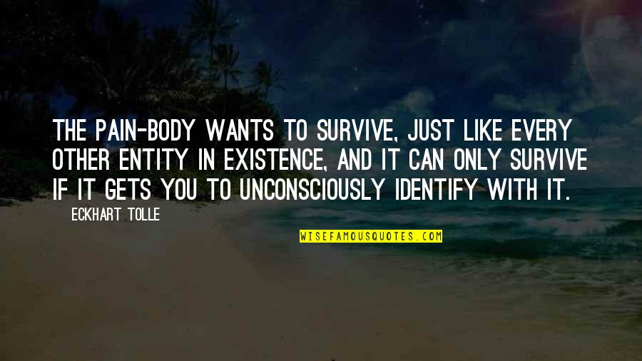 Unconsciously Quotes By Eckhart Tolle: The pain-body wants to survive, just like every
