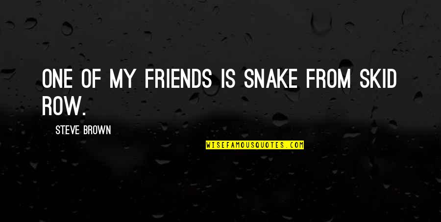 Unconsciously Thesaurus Quotes By Steve Brown: One of my friends is Snake from Skid