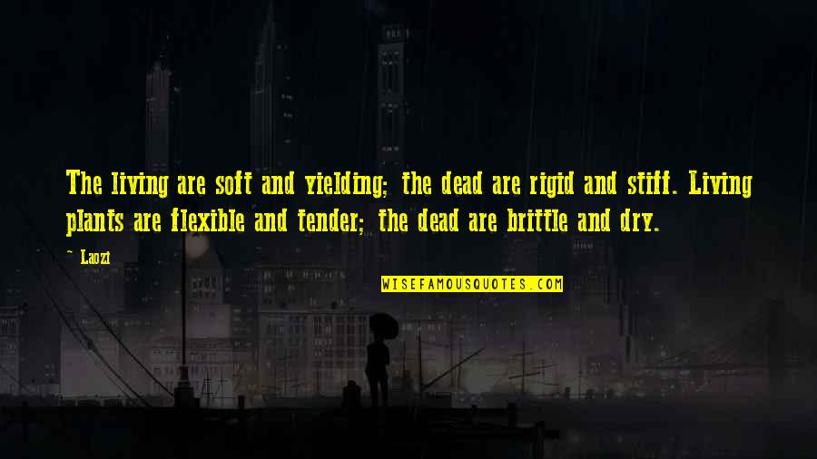 Unconstitutional Laws Quotes By Laozi: The living are soft and yielding; the dead Unconstitutional Laws Quotes By Laozi: The living are soft and yielding; the dead