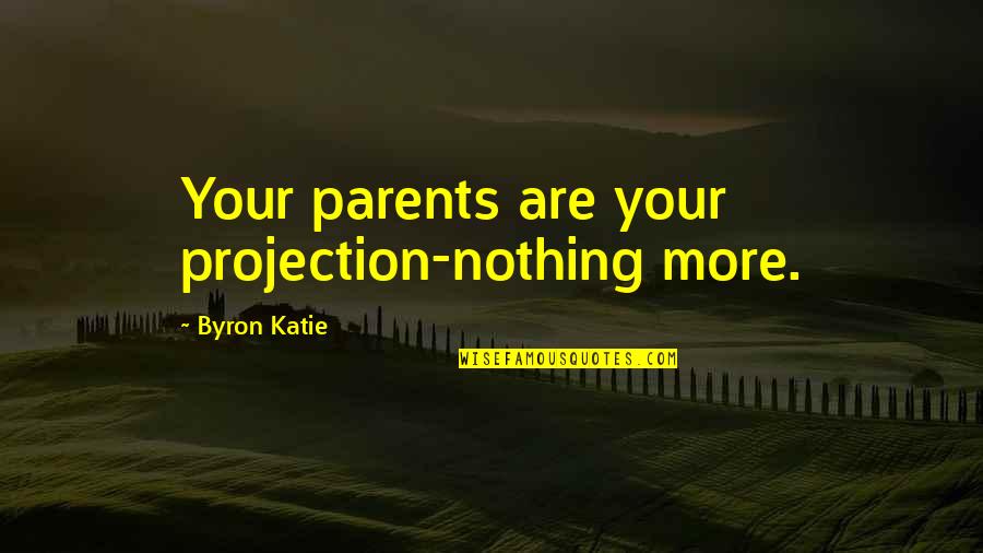 Uncontrollable Situation Quotes By Byron Katie: Your parents are your projection-nothing more.