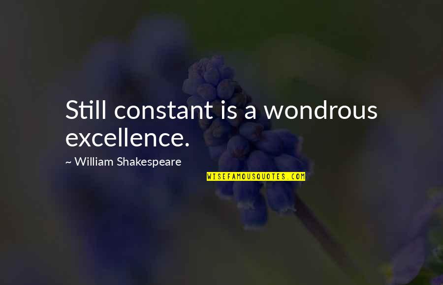Uncountable Sets Quotes By William Shakespeare: Still constant is a wondrous excellence.