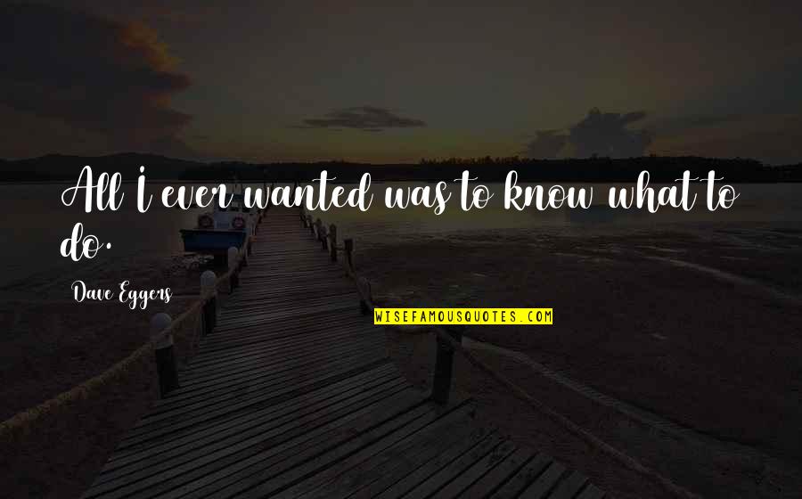 Uncreative Quotes By Dave Eggers: All I ever wanted was to know what