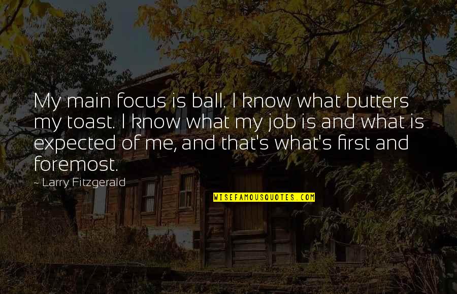 Uncritical Conformity Quotes By Larry Fitzgerald: My main focus is ball. I know what