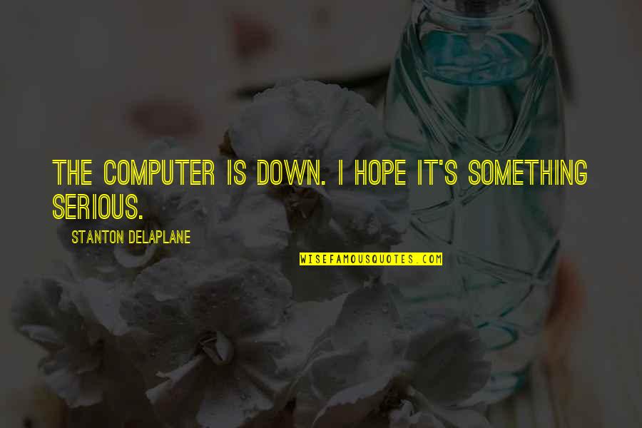 Undaunting Quotes By Stanton Delaplane: The computer is down. I hope it's something