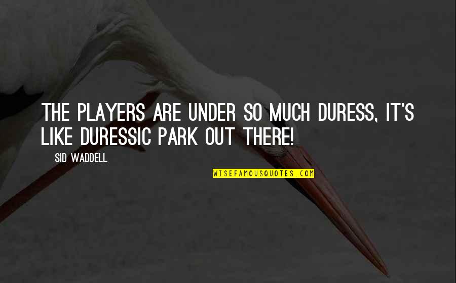 Under Duress Quotes By Sid Waddell: The players are under so much duress, it's